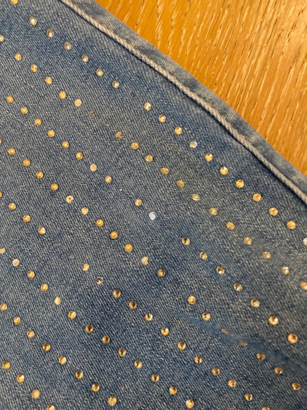 Abercrombie high rise wide leg short bedazzled jean - Picture 5 of 6